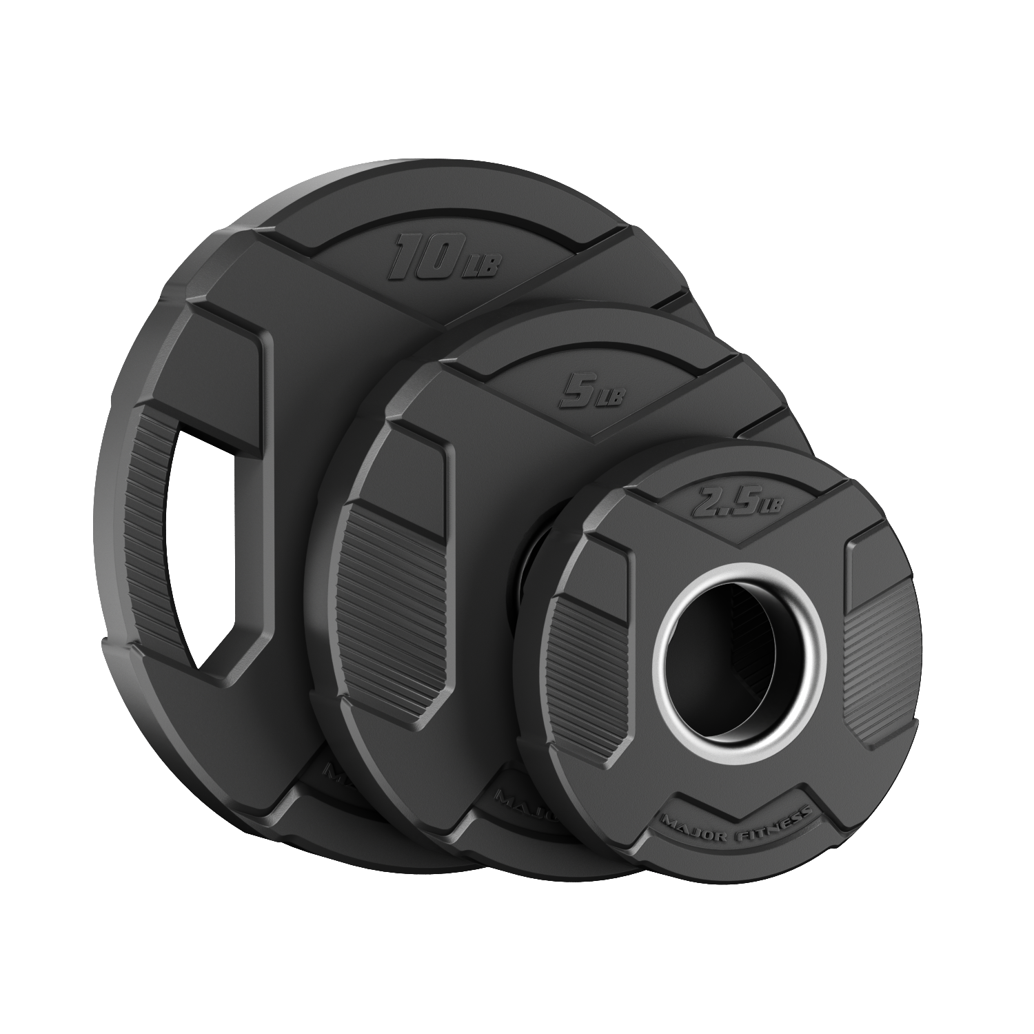 Major Fitness Rubber Coated Olympic Cast Iron Grip Plates