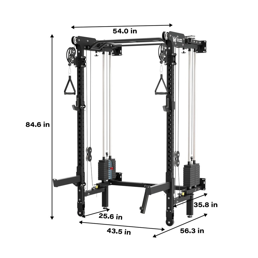 Major Fitness F35 All-In-One Home Gym Wall-Mount Folding Power Rack