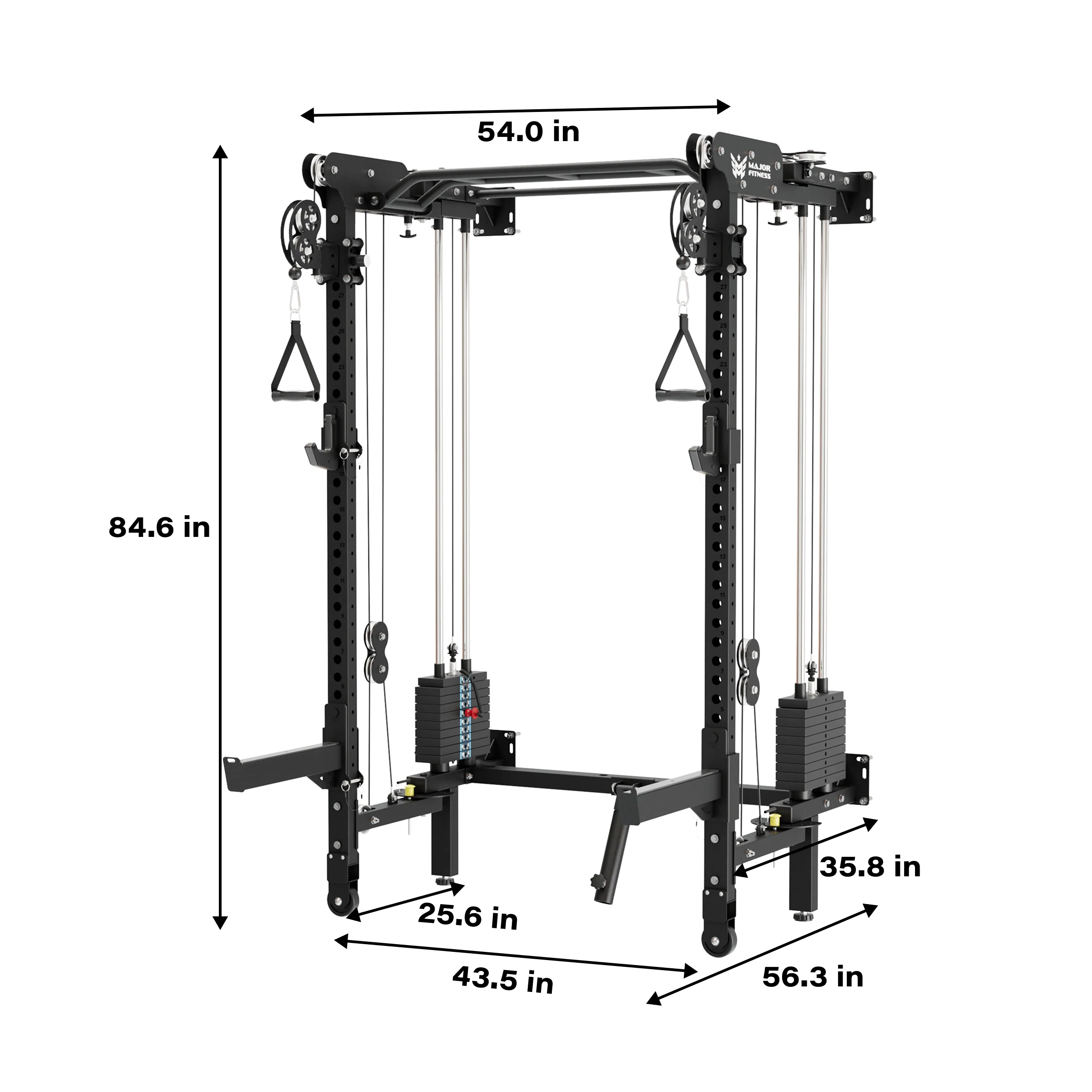 Major Fitness F35 All-In-One Home Gym Wall-Mount Folding Power Rack