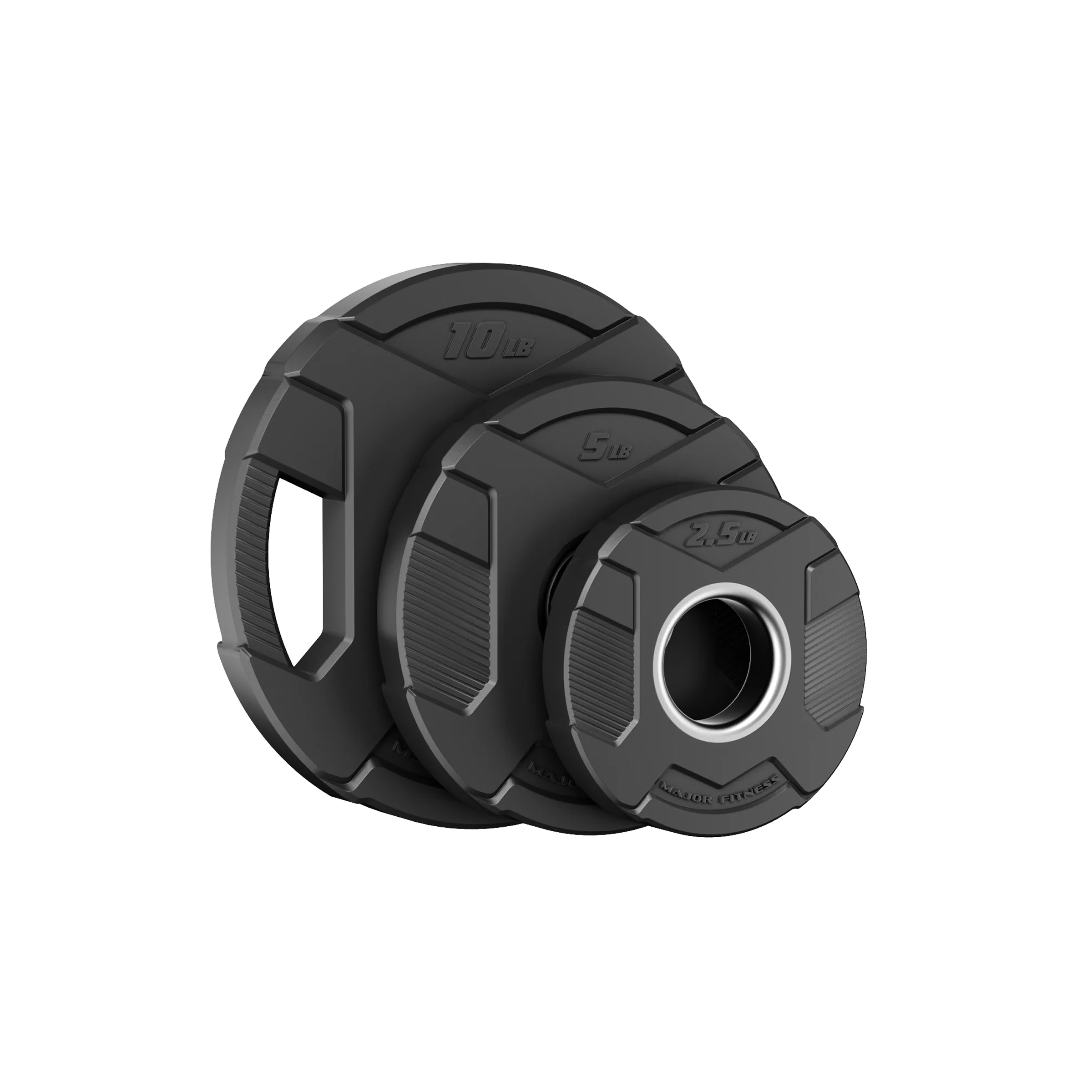 Major Fitness Rubber Coated Olympic Cast Iron Grip Plates