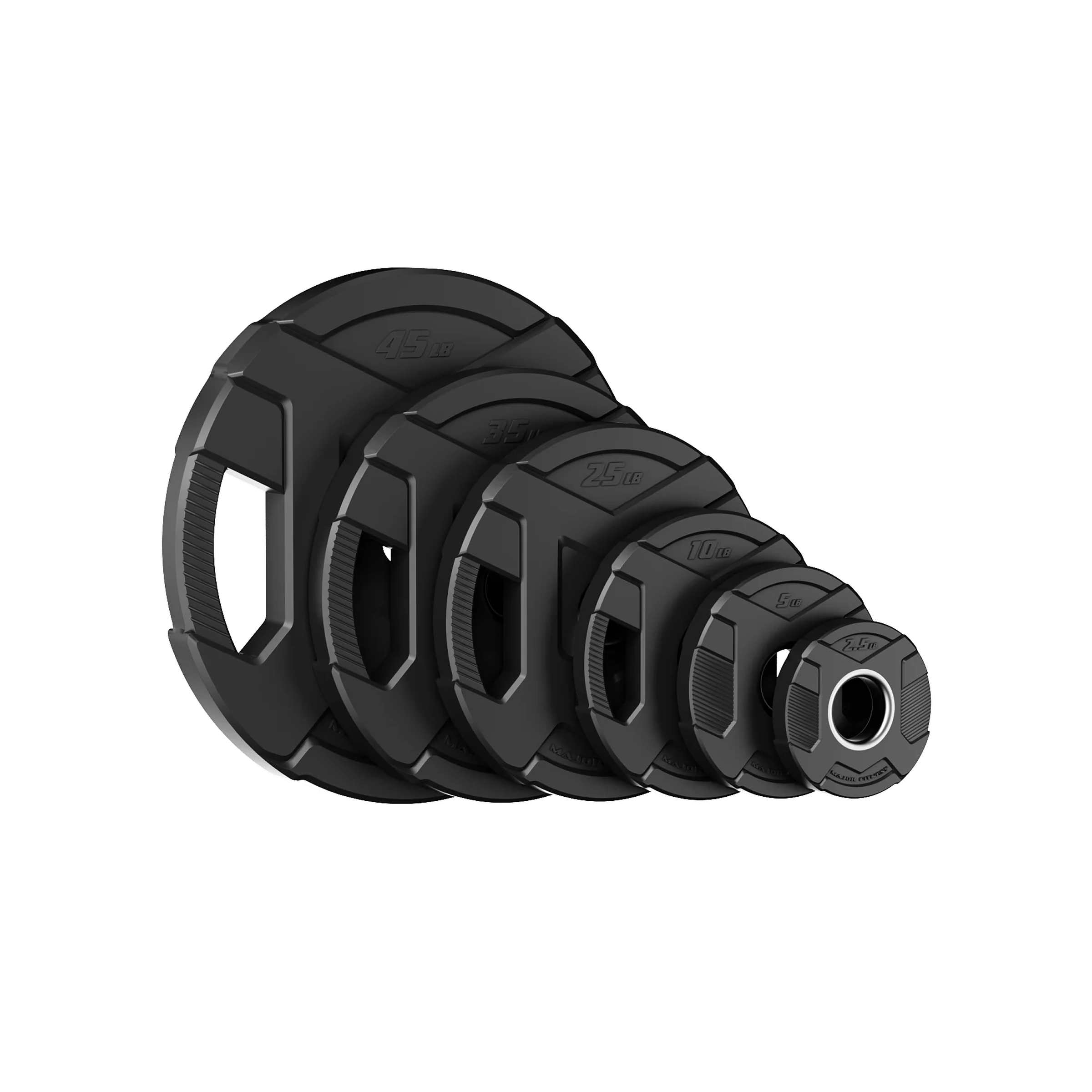 Major Fitness Rubber Coated Olympic Cast Iron Grip Plates